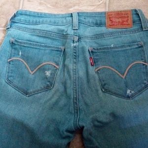 levi's 535 mid rise skinny jeans